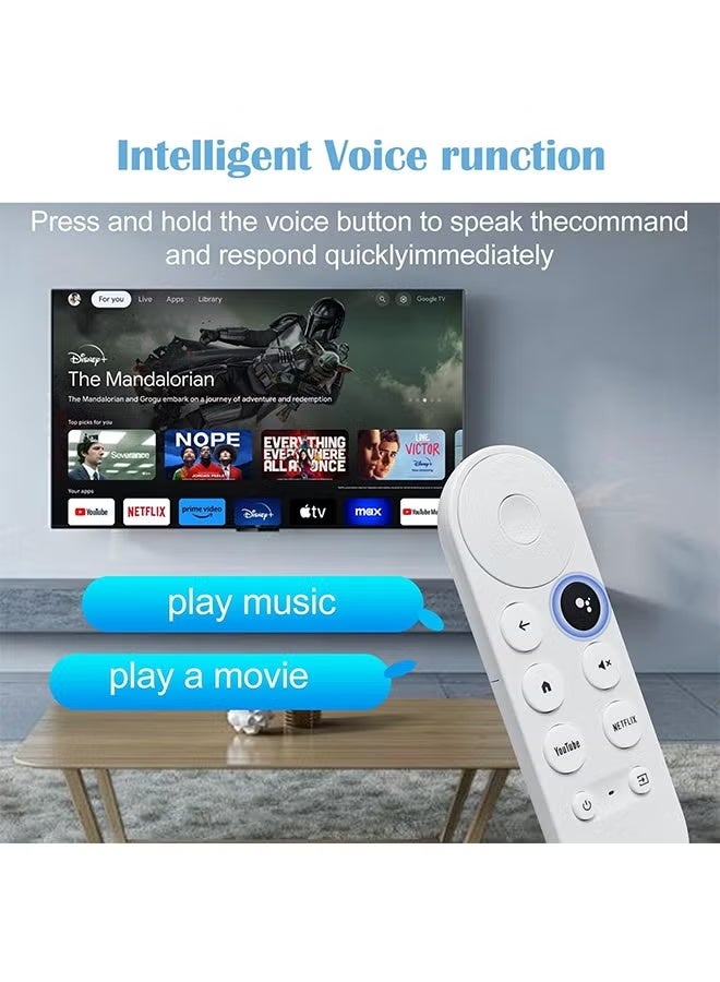 استبدال التحكم الصوتي عن بعد لمحرك جوجل 4k تدفق الثلج مشغل الوسائط، تحكم عن بعد للبث الكرومي مع تلفزيون جوجل HD/4K، استبدال أجهزة التحكم الصوتية عن بعد (التحكم عن بعد فقط) - Image 3