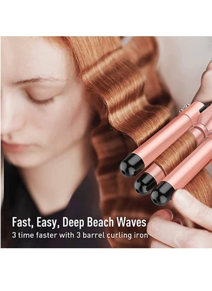 RedMapleTEK - 5-IN-1 Hair Curler Iron, Professional Curling Wand Set, Instant Heat Up Hair Curler with 5 Interchangeable Ceramic Barrels (9-32mm),Hair Curler with Fast Heating Up,With Heat Protective Glove &2 Clips - Image 1