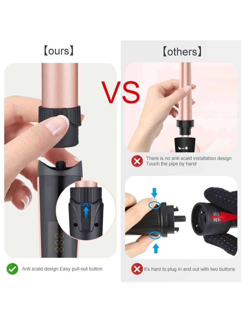 RedMapleTEK - 5-IN-1 Hair Curler Iron, Professional Curling Wand Set, Instant Heat Up Hair Curler with 5 Interchangeable Ceramic Barrels (9-32mm),Hair Curler with Fast Heating Up,With Heat Protective Glove &2 Clips - Image 1