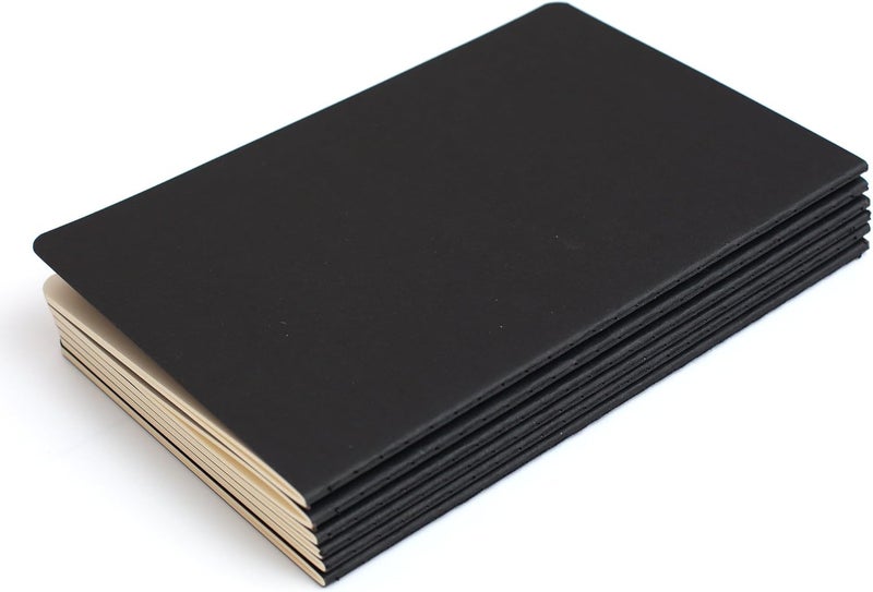 TWONE 6 Pack Notebooks Journal - 60 Lined Page/30 Sheets, Premium Thick Paper Soft Cover Journal for Travel, Office, Work, Office, Home, School, Business Writing, 5.5” x 8.25” (Black) - Image 5