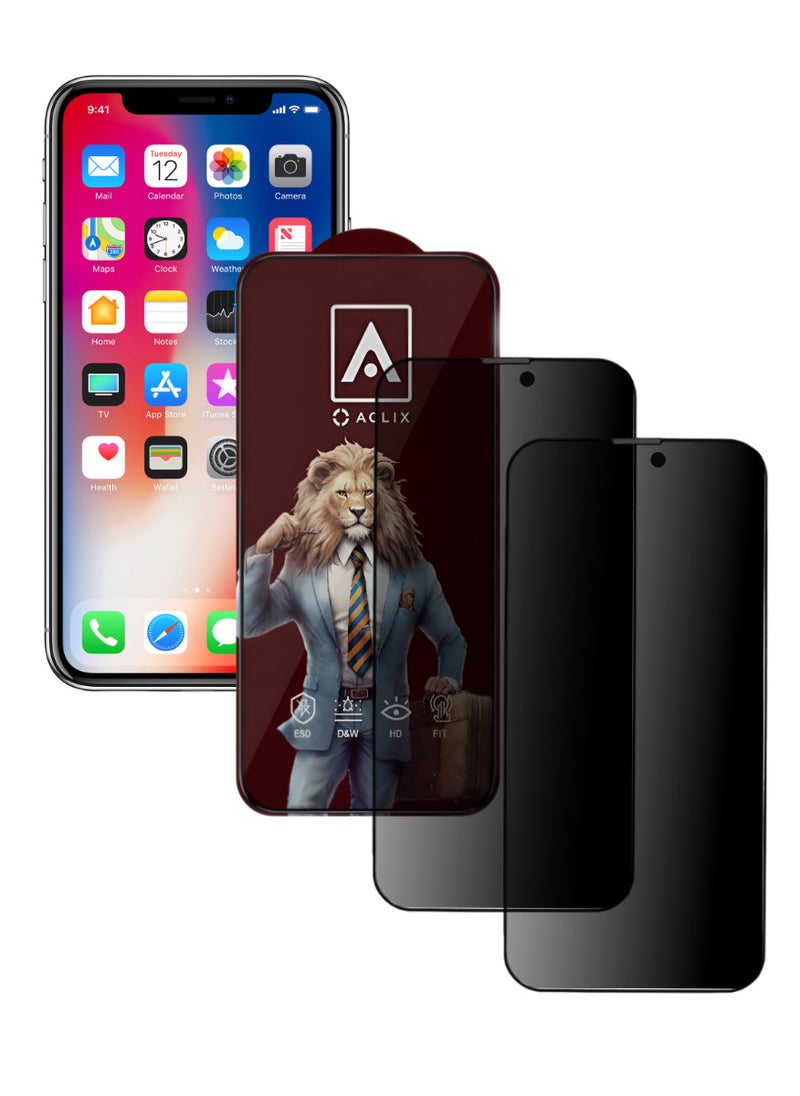 ACLIX 2 Pieces Antistatic ESD Dustproof Premium Quality High Definition Tempered Glass Screen Protector Designed For  iPhone 10 - Image 1