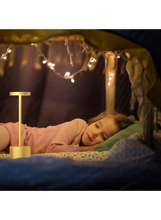 Gold LED Night Light Bedroom Table Lamp Triple-Tone Touch-Control LED Desk Lamp Ideal for Reading, Study & Relaxation, Perfect for Students & Office Workers  - Image 4