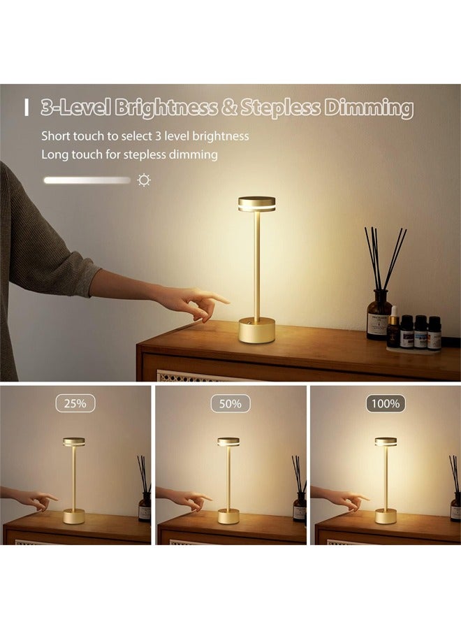 Gold LED Night Light Bedroom Table Lamp Triple-Tone Touch-Control LED Desk Lamp Ideal for Reading, Study & Relaxation, Perfect for Students & Office Workers  - Image 5
