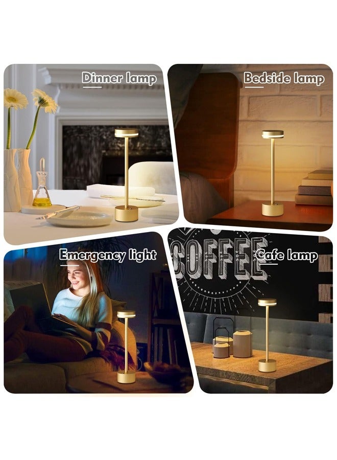 Gold LED Night Light Bedroom Table Lamp Triple-Tone Touch-Control LED Desk Lamp Ideal for Reading, Study & Relaxation, Perfect for Students & Office Workers  - Image 3