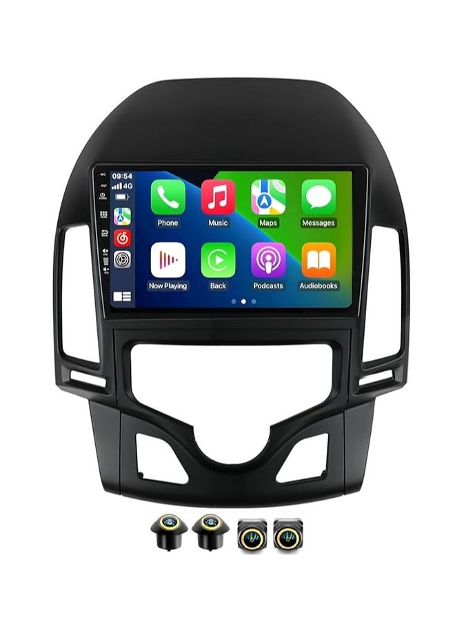 SHEZA STAR Android Car Stereo for Hyundai I30 2006-2011 4GB RAM 64GB ROM Support Carplay, M-Link Wi-Fi BT, Radio GPS, 9 Inch IPS.QLED, interface, Screen with 360D Camera Included - Image 1