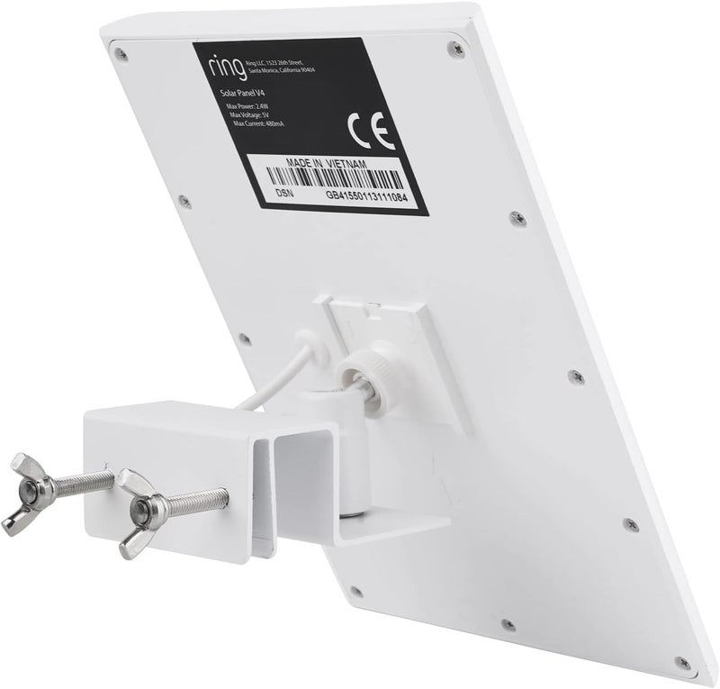 ALERTCAM Gutter Mount for Ring Solar Panel, Adjustable Weatherproof Aluminum Alloy Mount Bracket, Perfect Angle to Get Adequate Sunlight (White) - Image 4