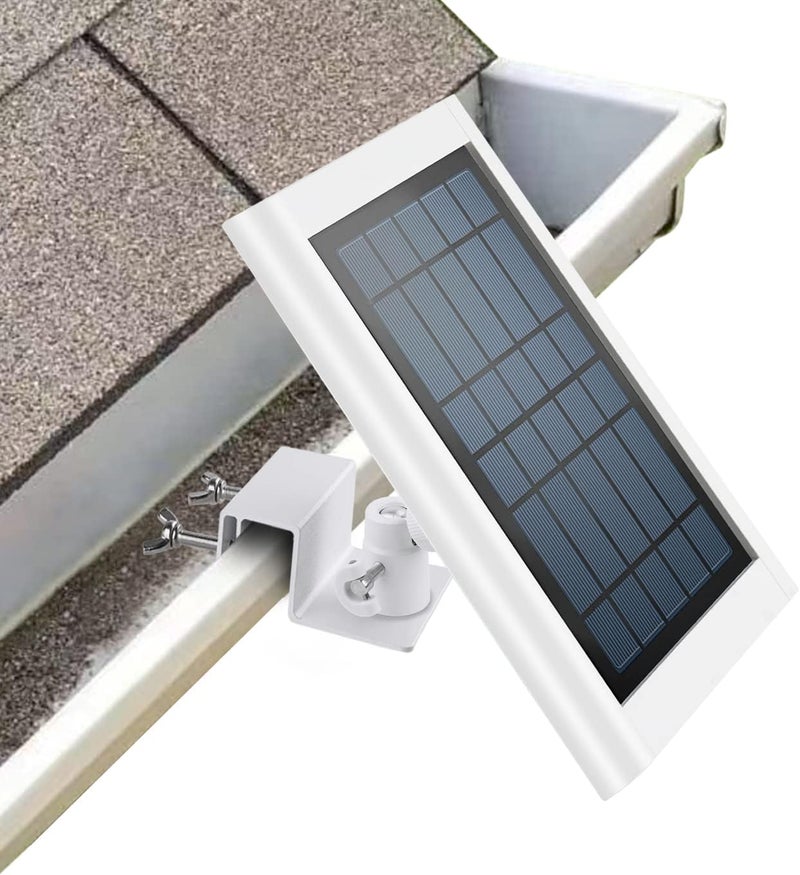 ALERTCAM Gutter Mount for Ring Solar Panel, Adjustable Weatherproof Aluminum Alloy Mount Bracket, Perfect Angle to Get Adequate Sunlight (White) - Image 1