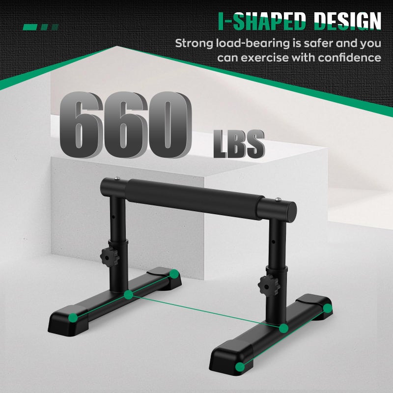 IMAYCC Parallettes Bars, Adjustable 7.5" and 10.6" High Push Up Bars Strength Training For Handstands, Full Planche & Dips, Calisthenic, Gymnastic, Push Up Stands Handle for Floor Workouts Calisthenics Equipment - Image 2
