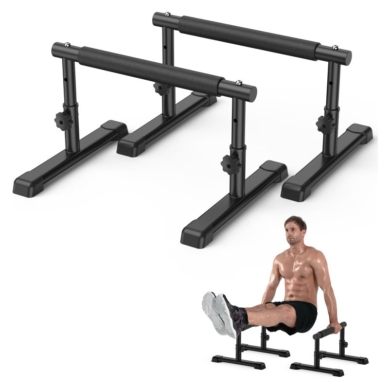 IMAYCC Parallettes Bars, Adjustable 7.5" and 10.6" High Push Up Bars Strength Training For Handstands, Full Planche & Dips, Calisthenic, Gymnastic, Push Up Stands Handle for Floor Workouts Calisthenics Equipment - Image 1