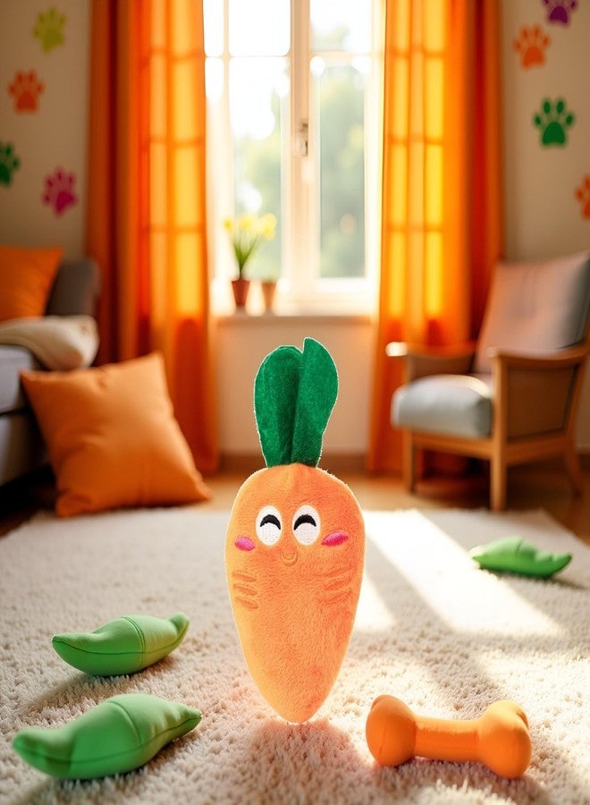 Junfamilee 1Pc Orange Soft Dog Toys Cute Carrot Plush Chew Squeaker Sound Pet Puppy Supplies Plush Dog and Cat Toys with Multi-Squeaks ，Dogs Squeak Toys - Image 4