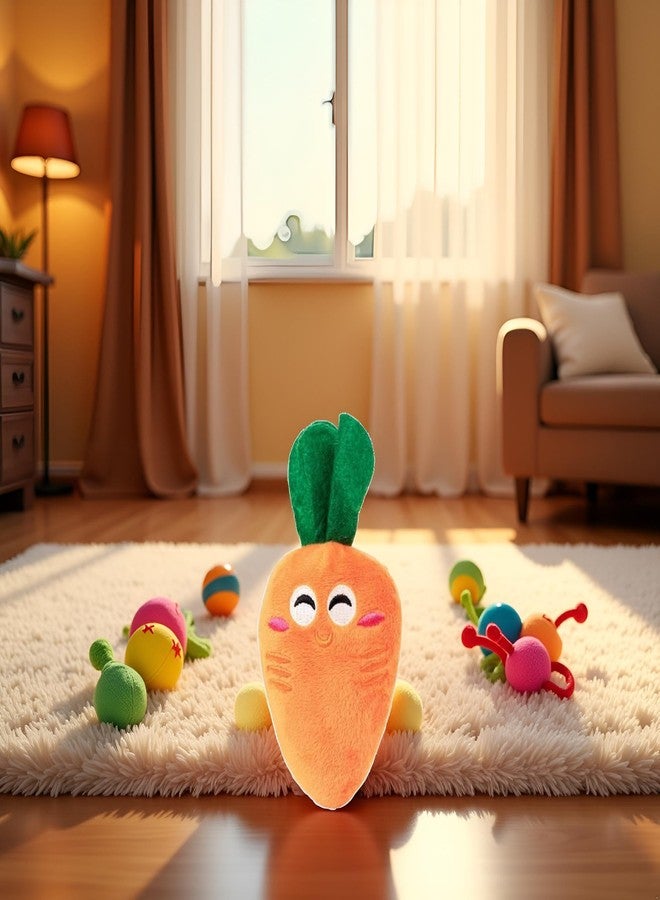 Junfamilee 1Pc Orange Soft Dog Toys Cute Carrot Plush Chew Squeaker Sound Pet Puppy Supplies Plush Dog and Cat Toys with Multi-Squeaks ，Dogs Squeak Toys - Image 2