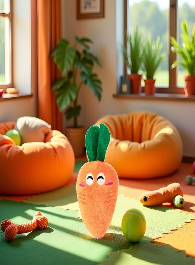 Junfamilee 1Pc Orange Soft Dog Toys Cute Carrot Plush Chew Squeaker Sound Pet Puppy Supplies Plush Dog and Cat Toys with Multi-Squeaks ，Dogs Squeak Toys - Image 5