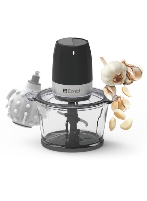 Danish Design Chopper | 300W Powerful Motor, Stainless Steel Blades | 2L Capacity, One-Touch Control | Multi-Functions | Easy to Clean, BPA-Free, Durable | Includes Garlic Peeler | 2-Year Warranty