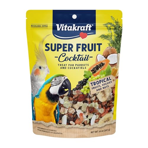 Vitakraft Fresh Super Fruit Cocktail Tropical Parrot Fruit Blend Parrot and Parakeet Treats Browns 125 Pound Pack of 1