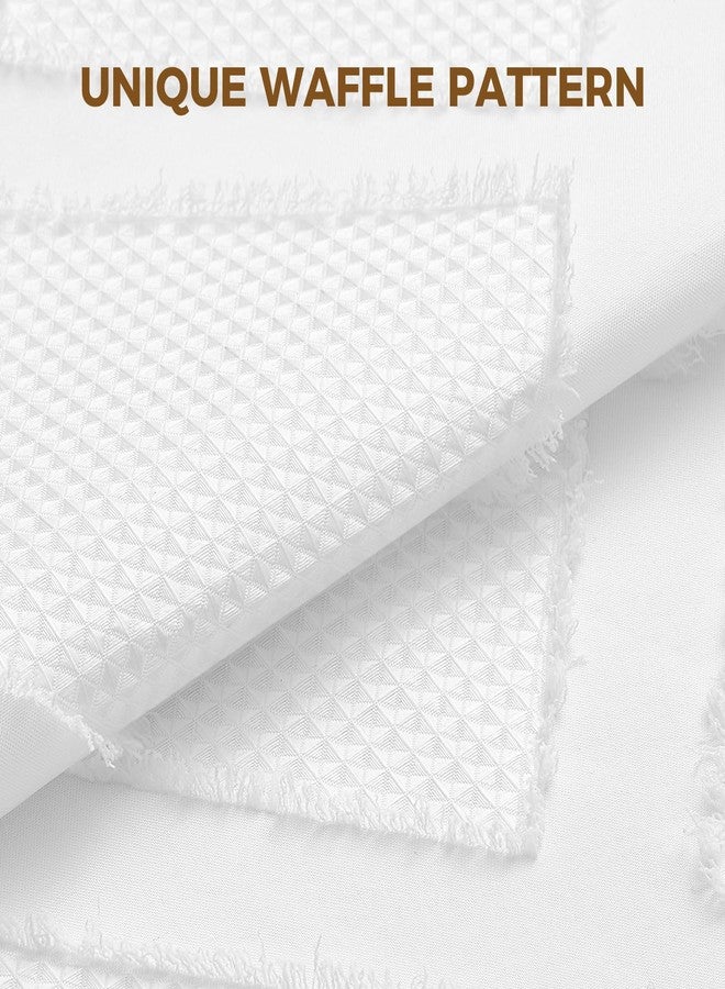 downluxe No Hook Shower Curtain with Snap in Liner,White Waffle Fabric Shower Curtain Set for Bathroom,Hotel Style Double-Layer Waterproofing Curtains 71W x 74L - Image 4