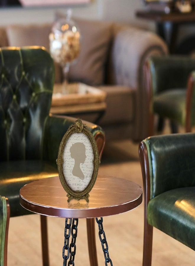 Sunlit Vintage Picture Frame 5x7 Inch, Oval Antique Photo Frames with Glass Front, Luxury Photo Display, Tabletop Wall Hanging, Gift Ideas, Brown - Image 5