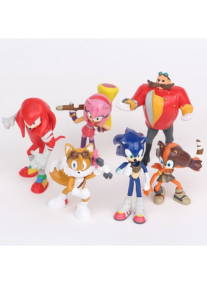 نيبمينينت - طقم مجسمات غير سامة لشخصيات من لعبة الفيديو "Sonic The Hedgehog" للأطفال بعمر 3 سنوات فما فوق 6 قطع 25x25x8سم - Image 1