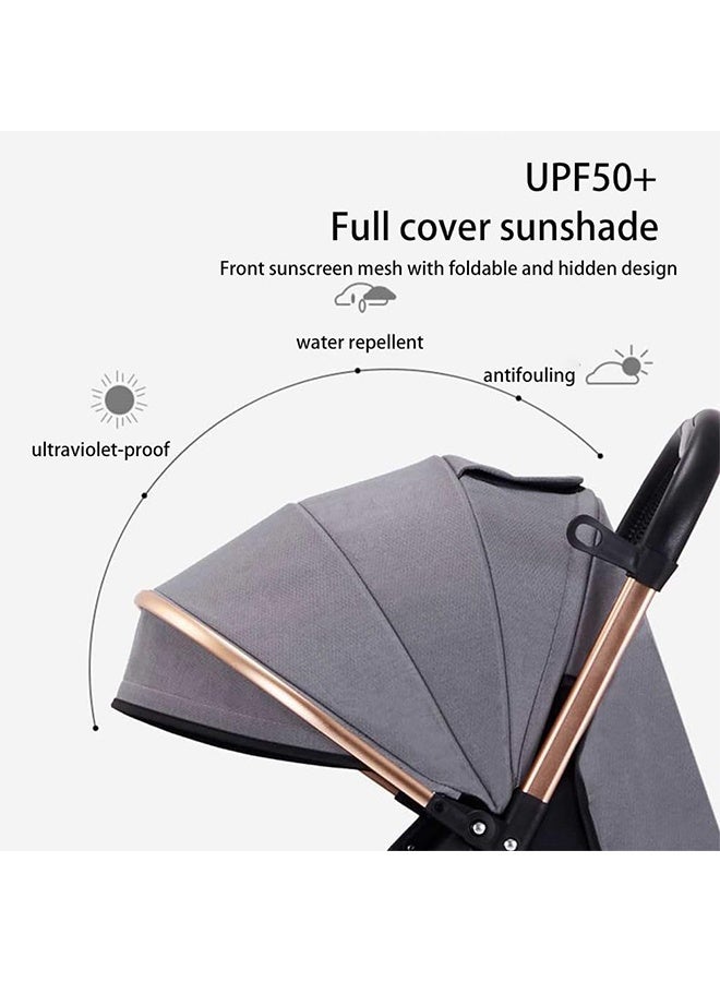 TodyJeyHo Reversible Trip Stroller,Excellent Shocker,Forward & Parent Facing,Wide Cannopy,5-Point Safety Harness,Reversible Handle,Easy to Fold,0-36Months,black - Image 4