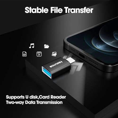 Sounce USB Type C Female to USB 2.0 Male OTG Adapter Portable High-Speed Data Transfer, Compatible and Works with Laptops, Tablets, Smartphone, Chargers and More Devices with Standard USB A Interface - Image 4