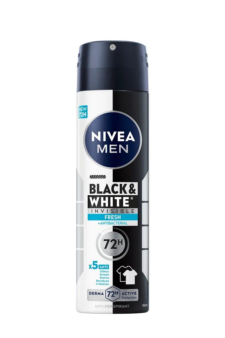 Nivea مزيل العرق الأسود والأبيض غير المرئي للرجال، 200 مل