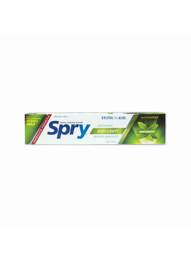 Spry Xylitol Toothpaste 5Oz Fluoride Toothpaste Adult And Kids Teeth Whitening Toothpaste With Xylitol Natural Breath Freshening Mouth Moisturizing Ingredients Spearmint (Pack Of 1)  - Image 2