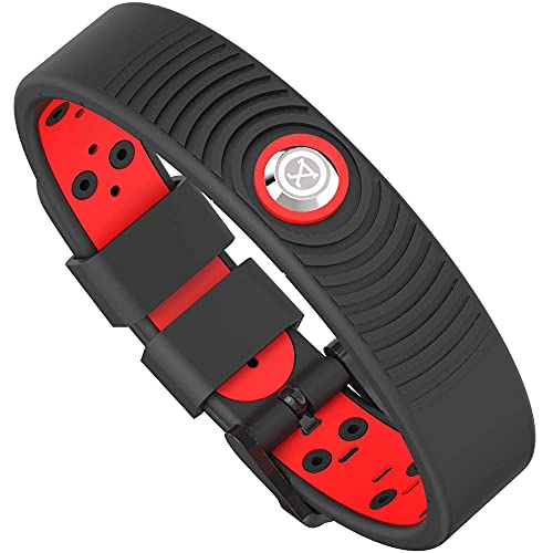 PROEXL® 18 MAX Sports Magnetic Bracelet - Waterproof - Breathable Strap - Super Strength - (Black Red) - Image 1