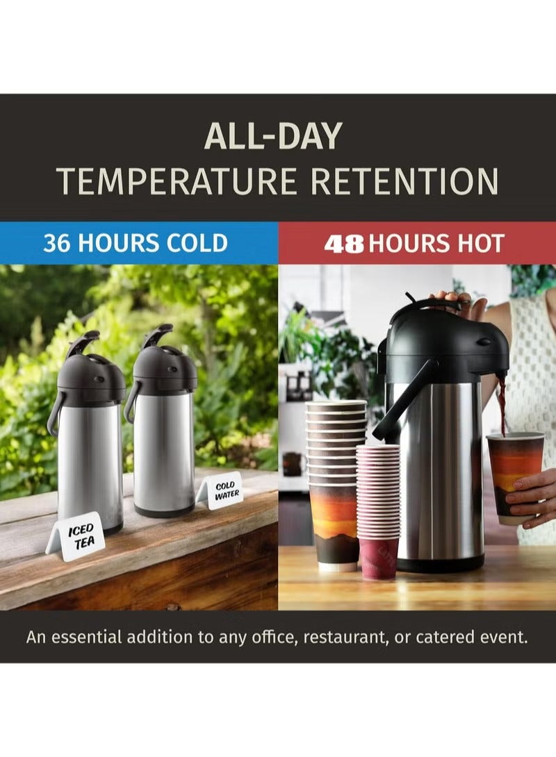 Hoasis Coffee Carafe with Pump, 1.6L Stainless Steel Insulated Thermal Flask, Push-type Portable Hot Water/Coffee/Tea/Drinks Dispenser, Car Insulated Water Bottle, Anti-scald Thermos Pot for Camp, Home, Travel, Hotel, Party - Image 5