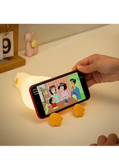 ELTRAZONE Cute Lying Flat Duck Night Light, 3-Level Dimmable Nursery Nightlight, Kawaii Squishy Silicone Light-Up Duck, Rechargeable Touch Lamp, Best Gift for Kids, Toddlers & Adults, Perfect Room Decor  - Image 5