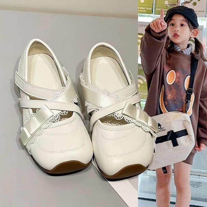 2026 New Korean Style Girls'' Shallow Sneakers with Lace-Up Straps, Lightweight Spring and Summer Princess-Style Magic Tape Flats - Image 2