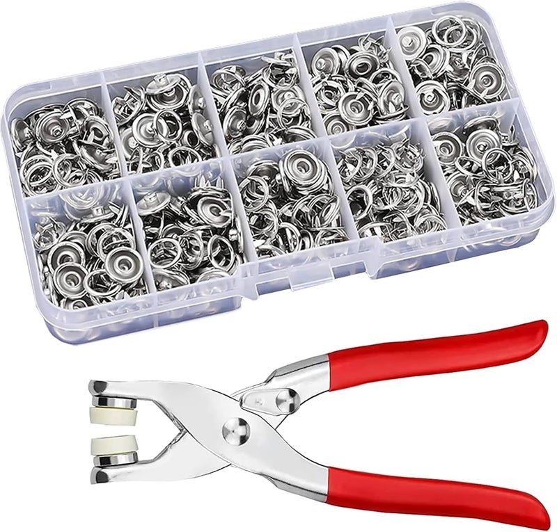 200 Sets Plier Tool Metal Snap Button Sewing Thickened Fastener Kit DIY Craft for Installing Bag Clothes - Image 1