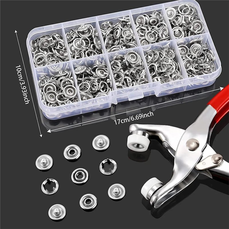 200 Sets Plier Tool Metal Snap Button Sewing Thickened Fastener Kit DIY Craft for Installing Bag Clothes - Image 2