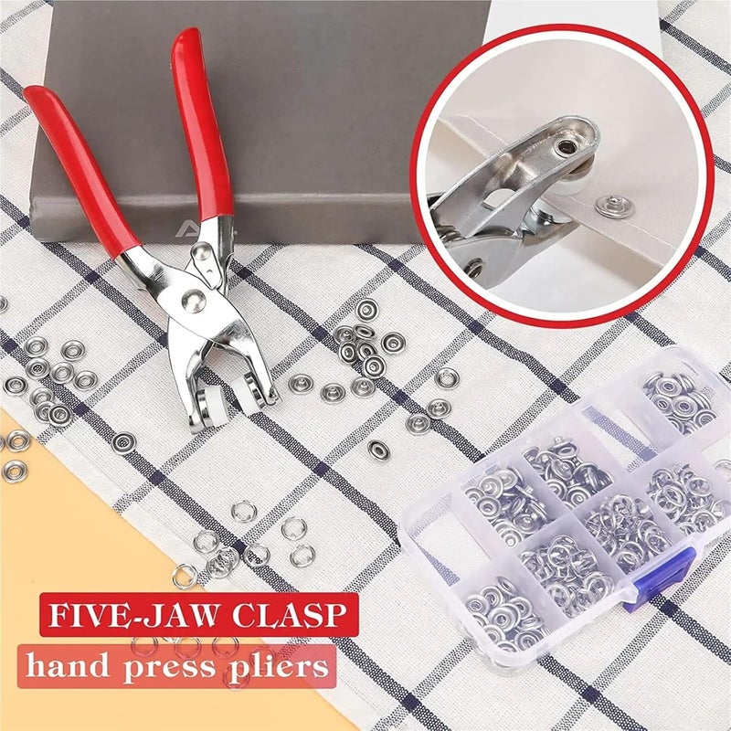 200 Sets Plier Tool Metal Snap Button Sewing Thickened Fastener Kit DIY Craft for Installing Bag Clothes - Image 5