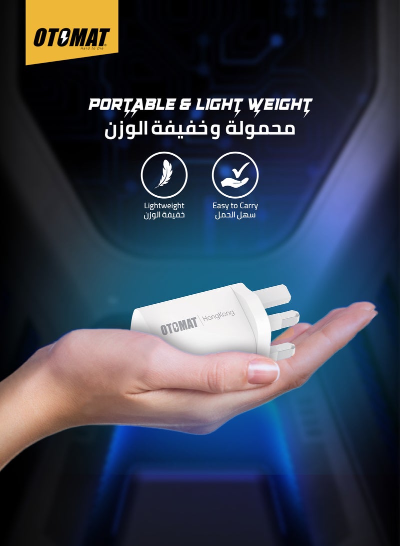 OTOMAT 20W PD Fast Charger with Dual Port (USB + Type-C) and USB to Micro (V8) Cable – High-Speed Charging for iPhone, Android, Power Bank, Mobile Devices – Black - Image 5