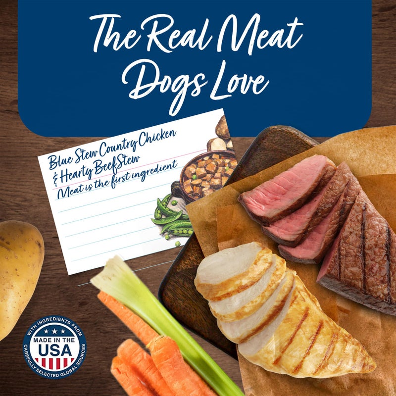 Blue Buffalo Blue's Stew Natural Wet Dog Food, Made with Natural Ingredients, Hearty Beef and Country Chicken Variety Pack, 12.5-oz Cans, 6 Count - Image 3