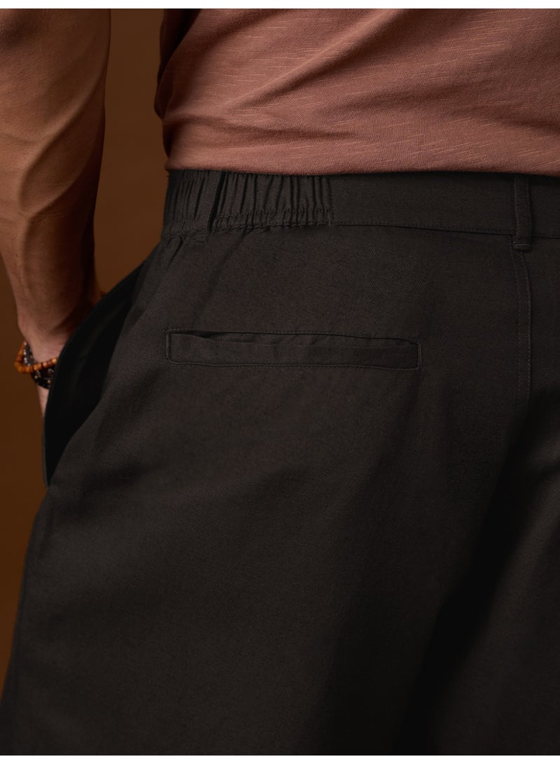 The Souled Store Men Nomad Brown Embroidered Baggy Pants - Image 4