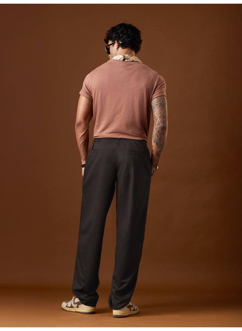 The Souled Store Men Nomad Brown Embroidered Baggy Pants - Image 5