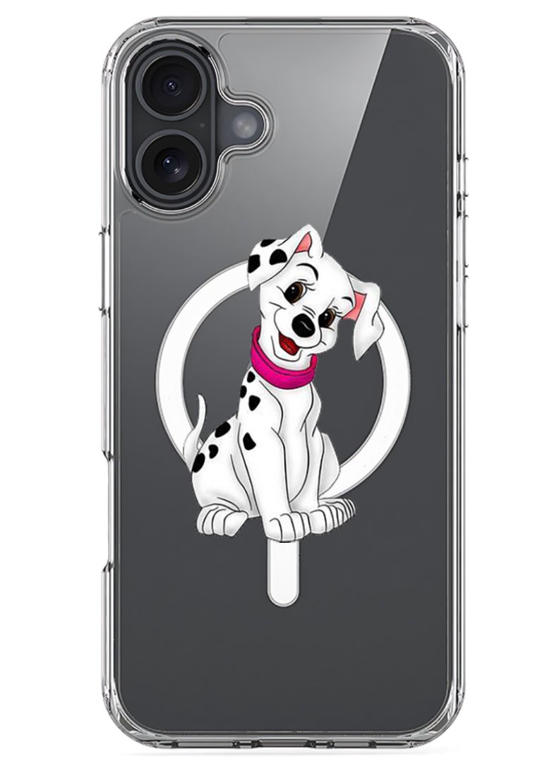 iPhone 16 Plus Magsafe Magnetic Case for iPhone Compatible with Wireless Charging, Shockproof Phone Bumper Cover - Dog Dab