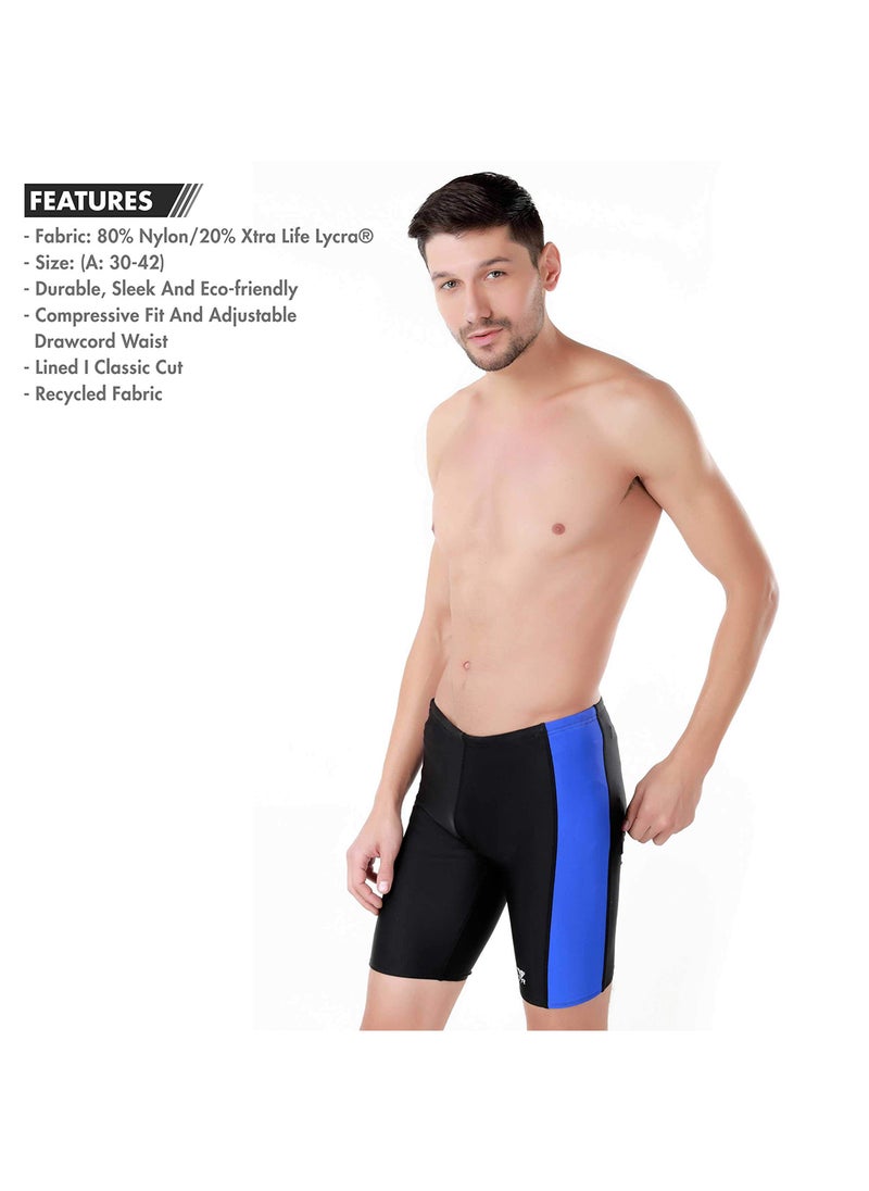 TYR - Alliance Swimming Jammer for Men, Size-38 (Black, Cobalt) - Image 1