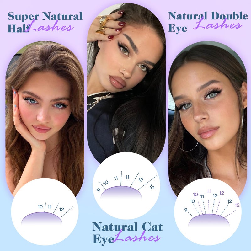 Newcally Natural Short Lash Clusters 9-12MM Cluster Eyelash Extensions C-curly Wispy Eyelash Clusters Individual Lashes DIY Lash Extension at Home for Beginners by Newcally - Image 4