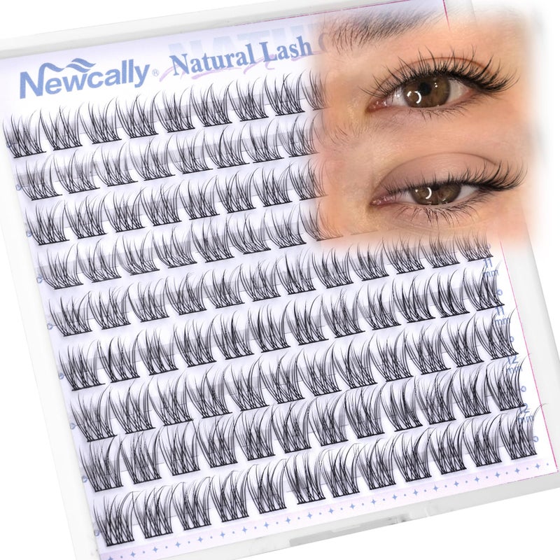 Newcally Natural Short Lash Clusters 9-12MM Cluster Eyelash Extensions C-curly Wispy Eyelash Clusters Individual Lashes DIY Lash Extension at Home for Beginners by Newcally - Image 1