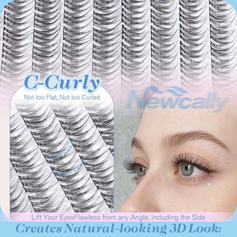 Newcally Natural Short Lash Clusters 9-12MM Cluster Eyelash Extensions C-curly Wispy Eyelash Clusters Individual Lashes DIY Lash Extension at Home for Beginners by Newcally - Image 3