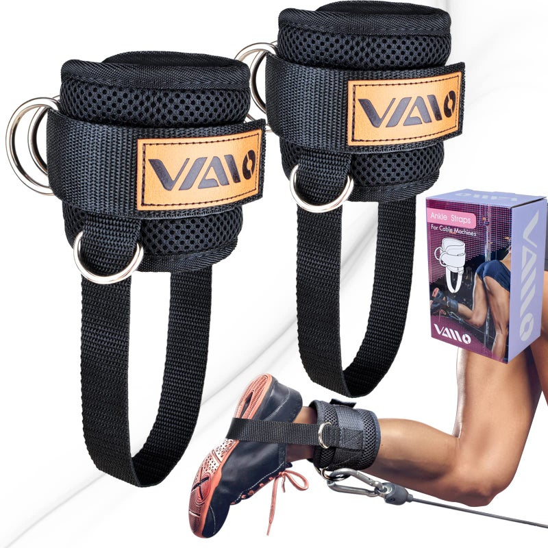 VAIIO Ankle Straps for Cable Machines,Adjustable Comfort fit Neoprene, Reinforce Double D-Ring - Premium Ankle Cuffs to Improve Abdominal Muscles, Lift The Butts, Tone The Legs for Men & Women - Image 1