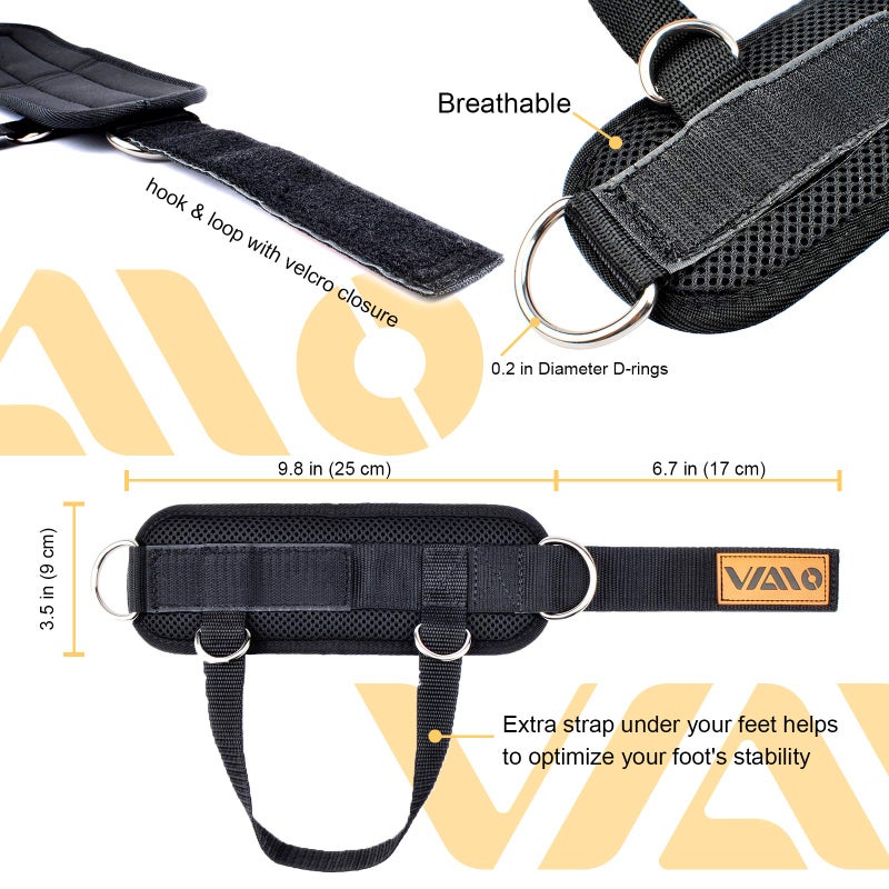 VAIIO Ankle Straps for Cable Machines,Adjustable Comfort fit Neoprene, Reinforce Double D-Ring - Premium Ankle Cuffs to Improve Abdominal Muscles, Lift The Butts, Tone The Legs for Men & Women - Image 2