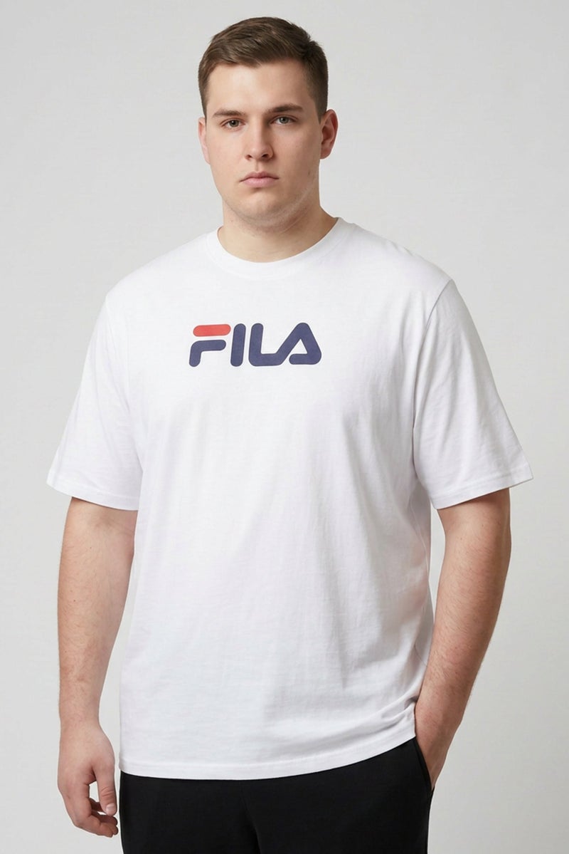 FILA Men Sportswear Fit Short Sleeve Outdoor T-Shirt, White - Image 1