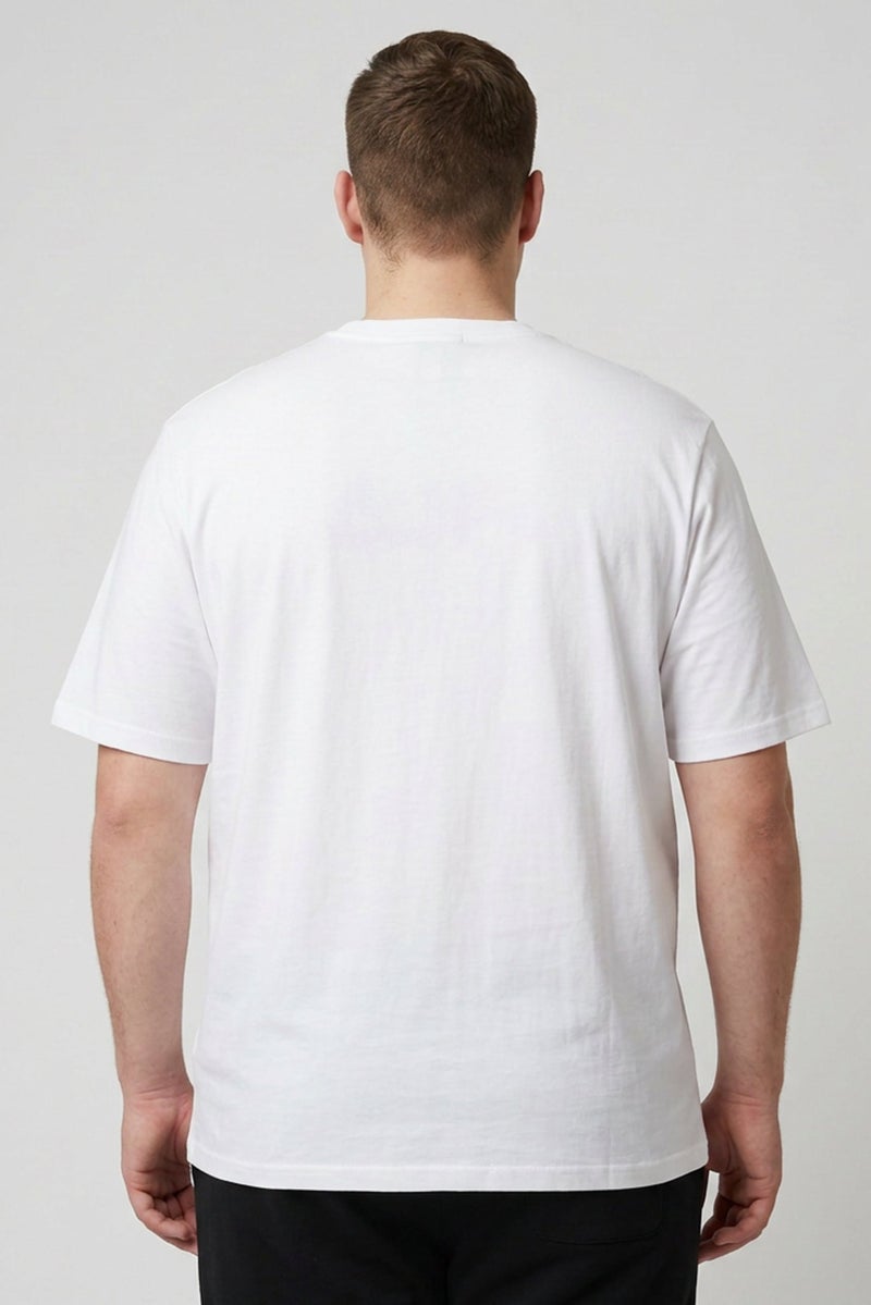 FILA Men Sportswear Fit Short Sleeve Outdoor T-Shirt, White - Image 4