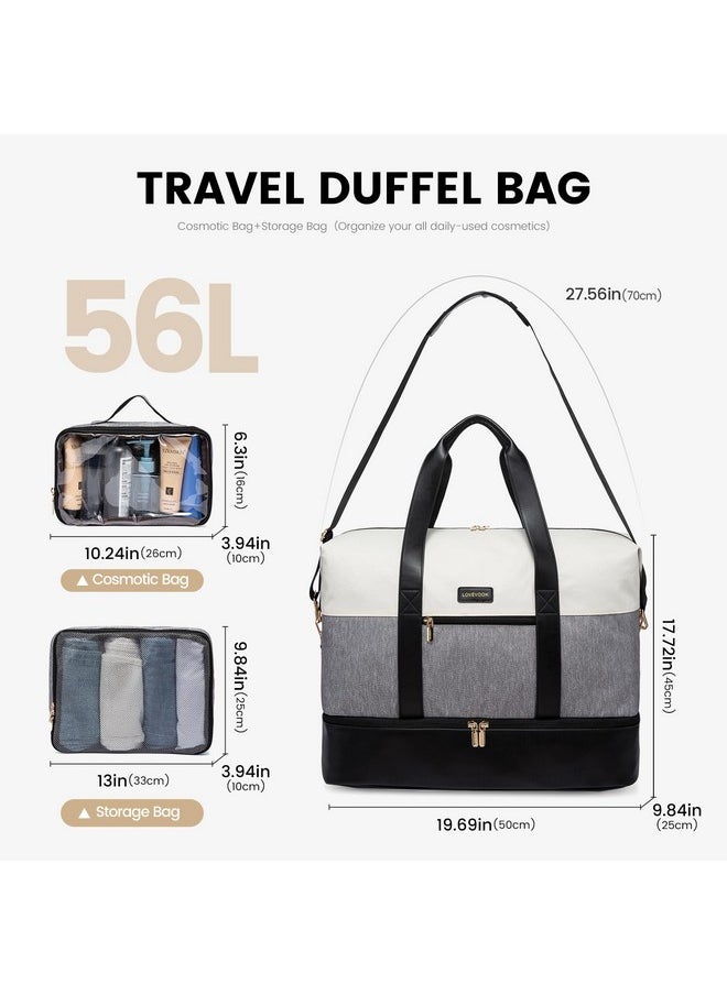 Lovevook LOVEVOOK Weekender Bag, Large Travel Duffel Bag for Women with 2 Packing Cubes, Carry on Overnight Bag with Shoe Compartment, Mom Hospital Bags for Labor and Delivery  - Image 2