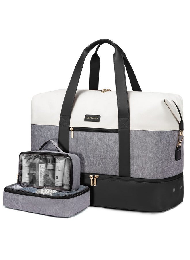 Lovevook LOVEVOOK Weekender Bag, Large Travel Duffel Bag for Women with 2 Packing Cubes, Carry on Overnight Bag with Shoe Compartment, Mom Hospital Bags for Labor and Delivery  - Image 1