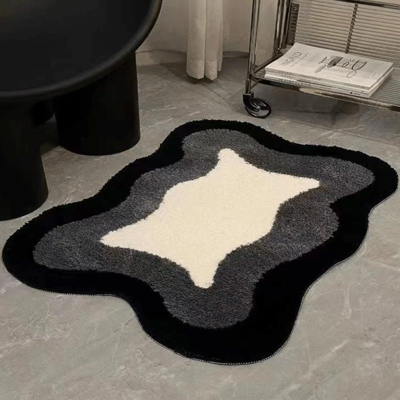 LOTUSTAR Room Decor Y2K Cool Rugs Aesthetic Cloud Carpet Area Rug Modern for Bedroom Living Room (1.3'×2.0',Black) - Image 1