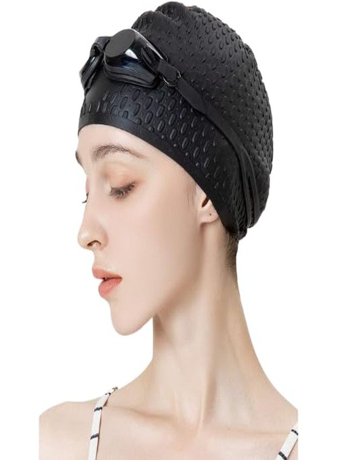Kelexx Silicone Swim Cap for Long, Short, Curly Hair - Waterproof Swimming Cap for Women & Men - Shower & Bathing Cap - Comfortable Fit, Keeps Hair Dry & Style Intact - Reusable & Durable - Image 1