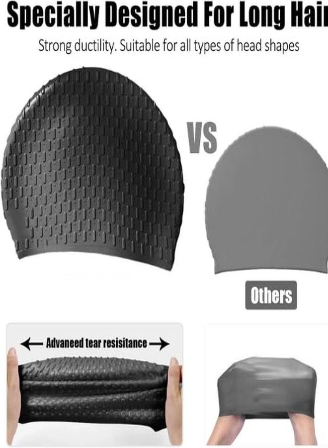 Kelexx Silicone Swim Cap for Long, Short, Curly Hair - Waterproof Swimming Cap for Women & Men - Shower & Bathing Cap - Comfortable Fit, Keeps Hair Dry & Style Intact - Reusable & Durable - Image 3